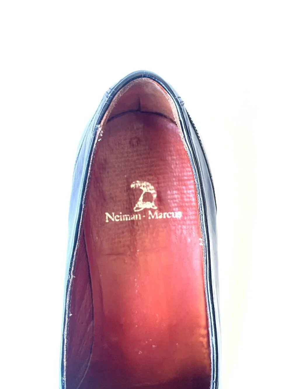 Vintage Men's Neiman Marcus Black Leather Slip On Loafers Dress Shoes Size 8.5